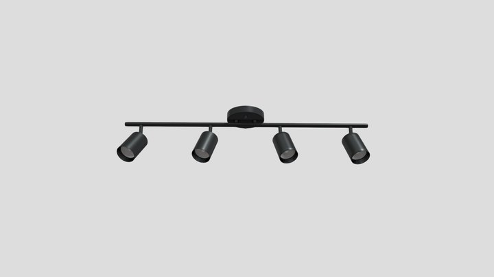 Globe Electric 4-Light Matte Black 3D Model