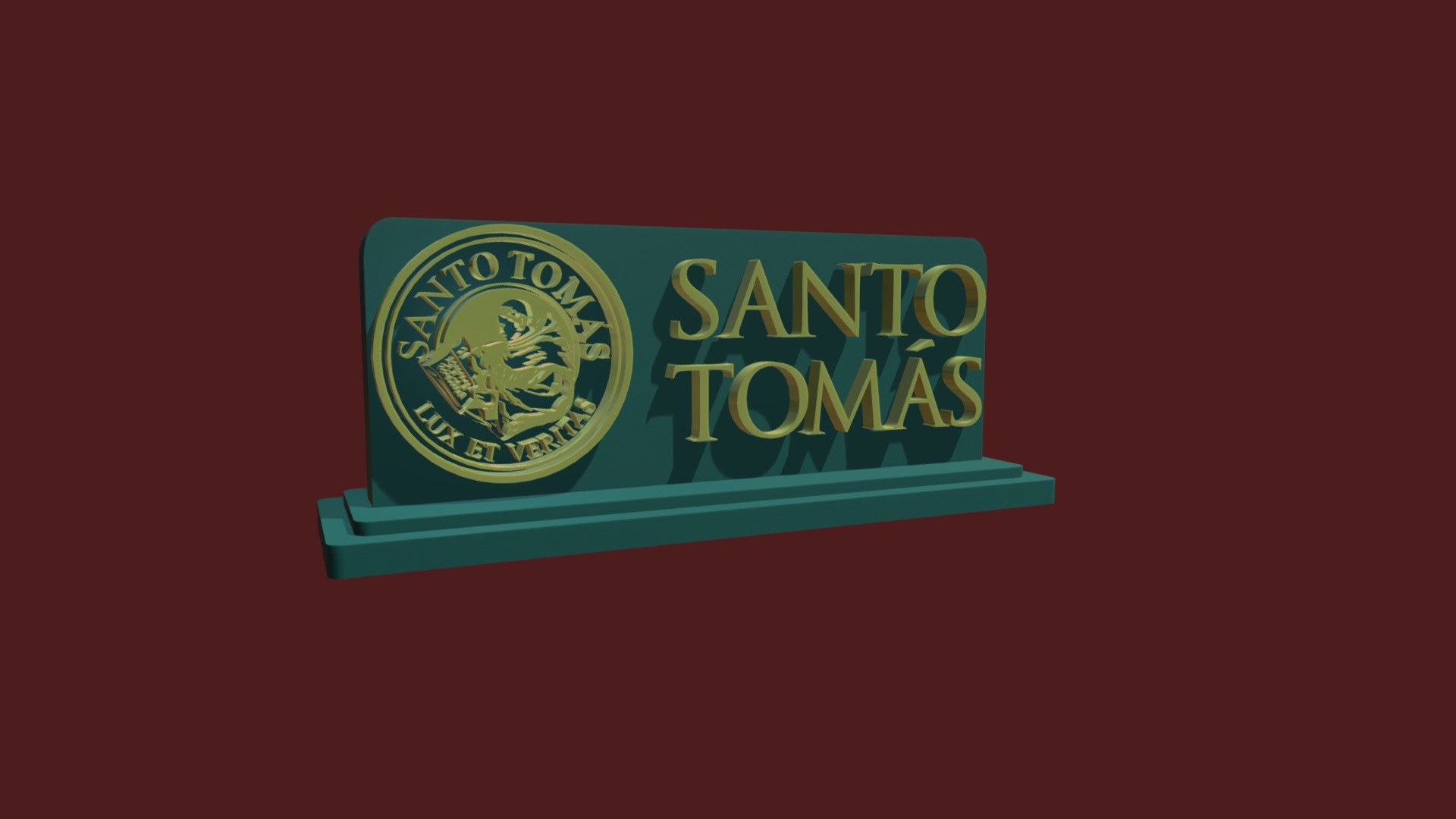 Logo sto tomas con base completa - 3D model by Ray_PL [ce0d4c5] - Sketchfab