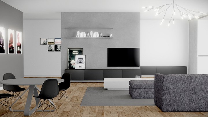 Apartment Interior Design VR Ready 3D Model