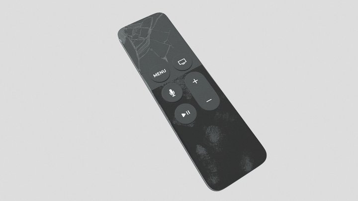 Apple tv remote 4th generation (damaged) 3D Model