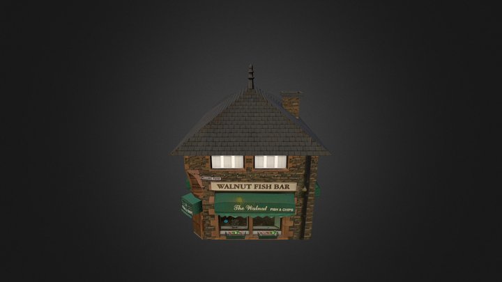 Walnut fish bar 3D Model