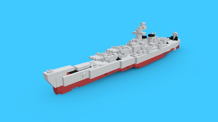 LEGO USS Iowa Battleship MOC [#0166] 3D Model