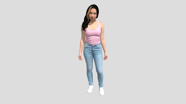 Casual Pink Tank Top With Light Jeans – Modelo 3D gratuito STL