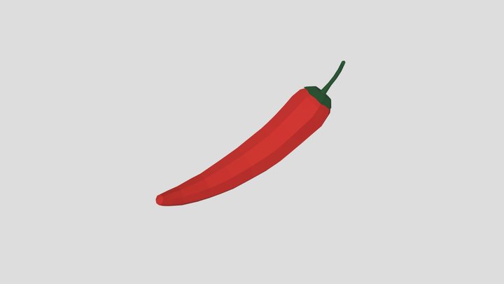 Low Poly Cartoon Red Pepper Free 3D model 3D Model