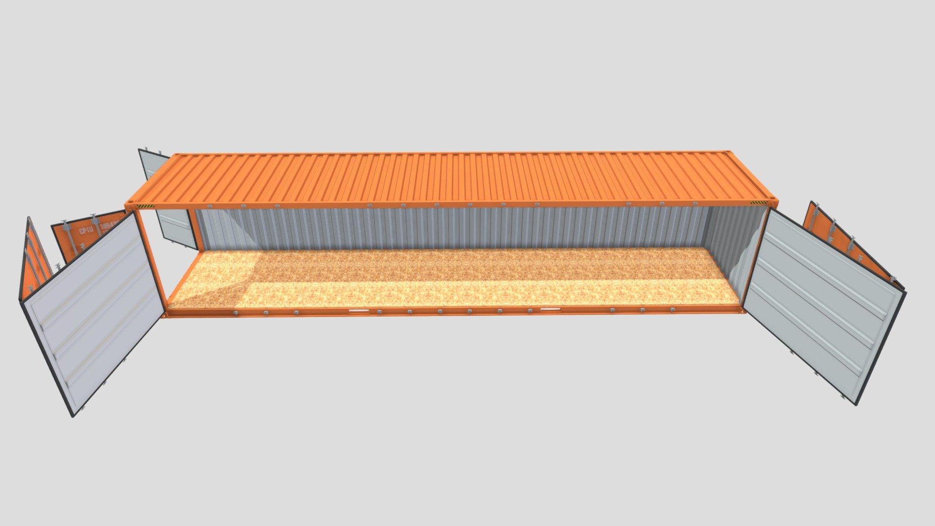 40ft Shipping Container Side Open - Buy Royalty Free 3D model by ...