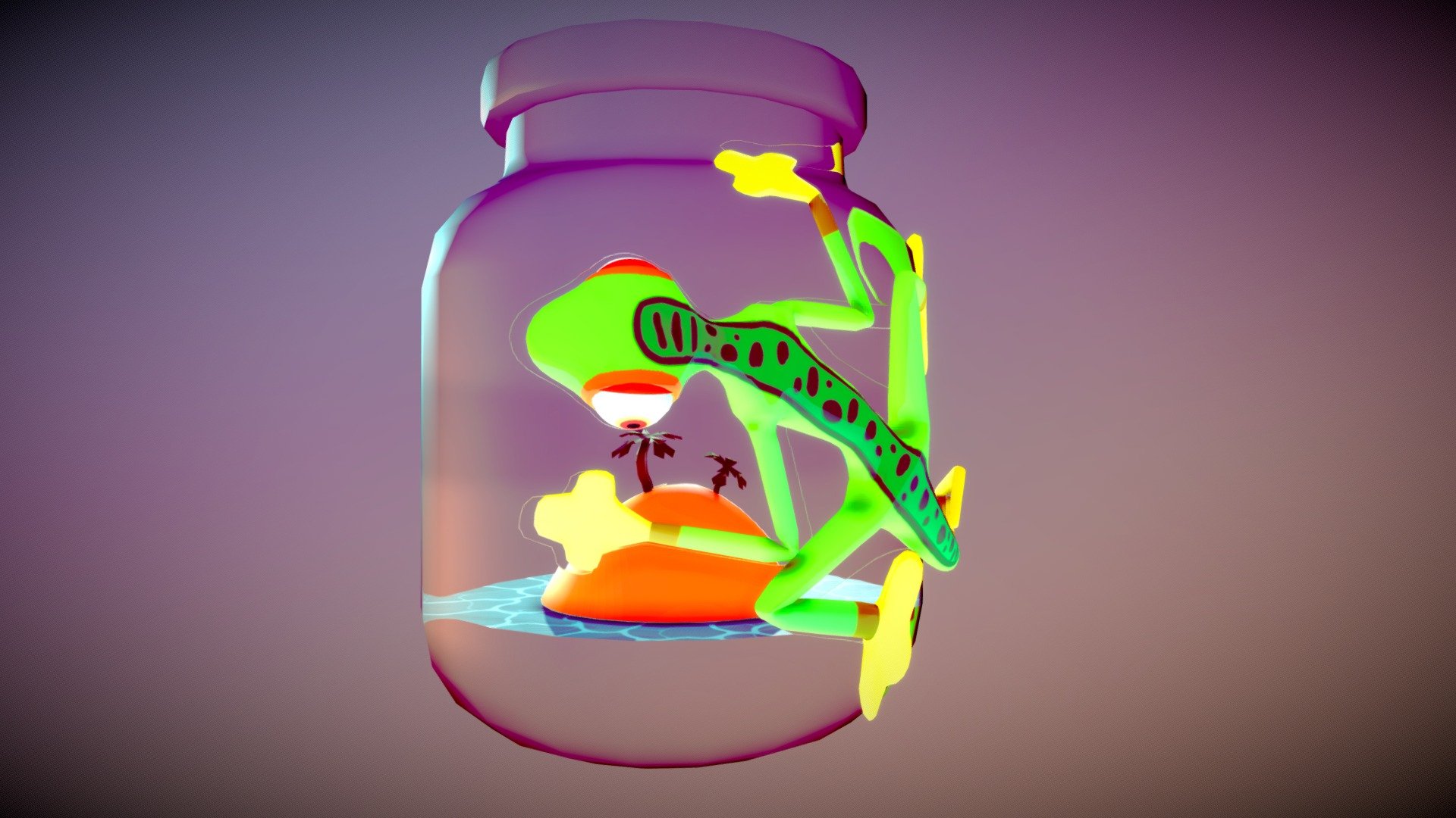 Geko on the island jar