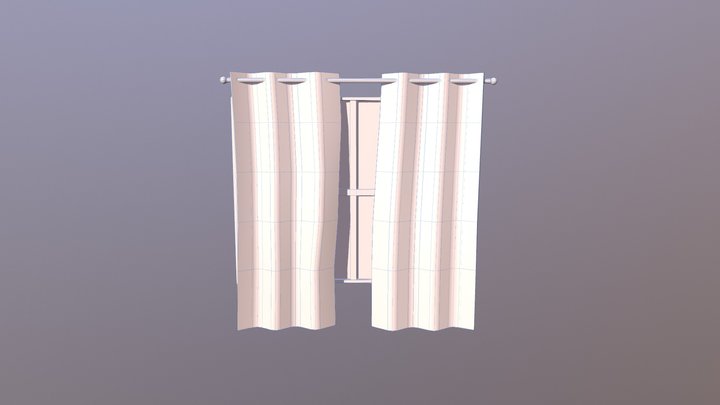 Window W Curtains 3D Model