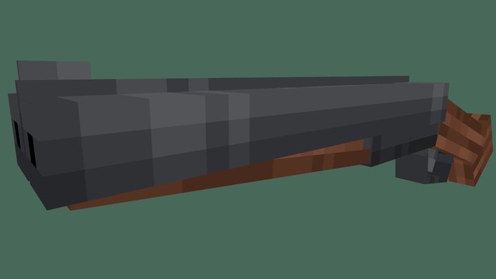 Sicilian Lupara sawed off shotgun (BlockFront) 3D Model
