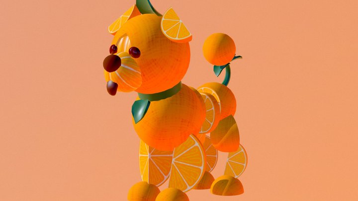 Orange Dog 3D Model