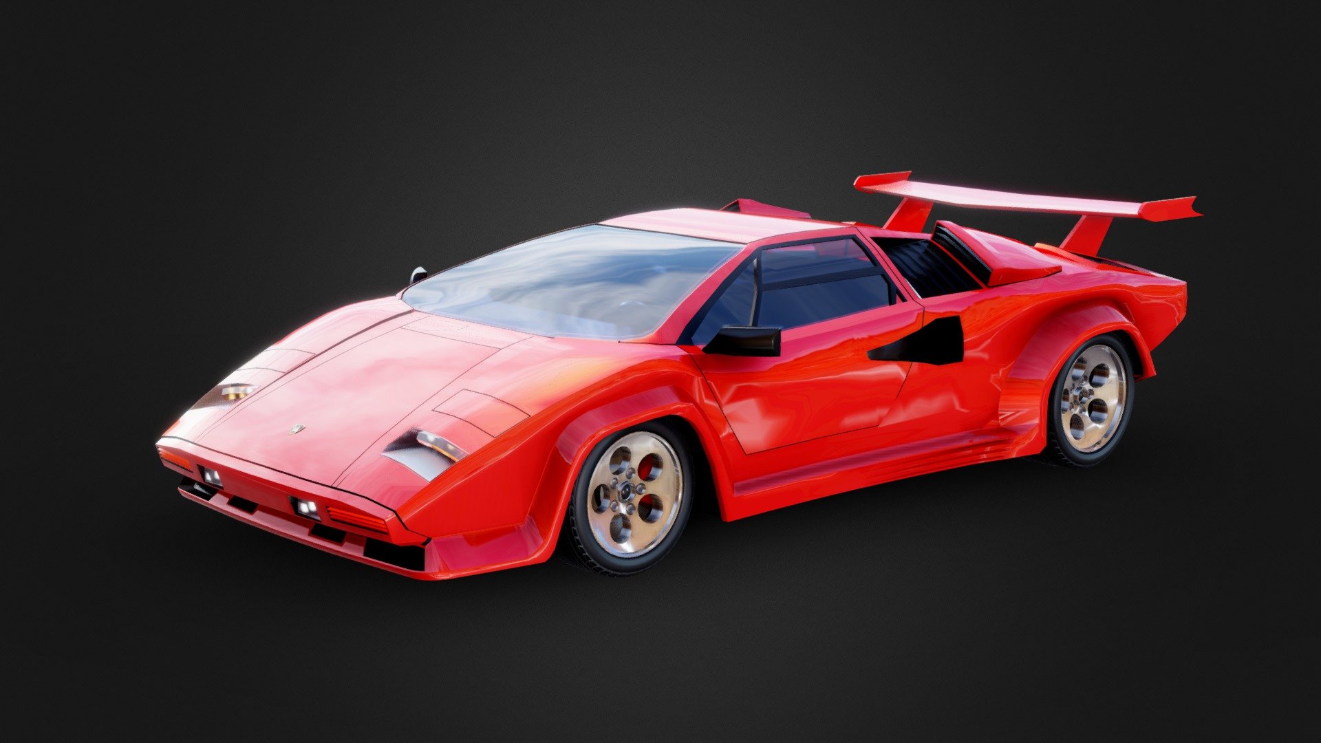 Lamborghini Countach 5000qv - 3D model by Zero One Designs (@zodesigns)  [ce18025]