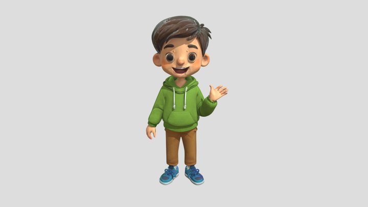 Friendly Wave Kid 3D Model