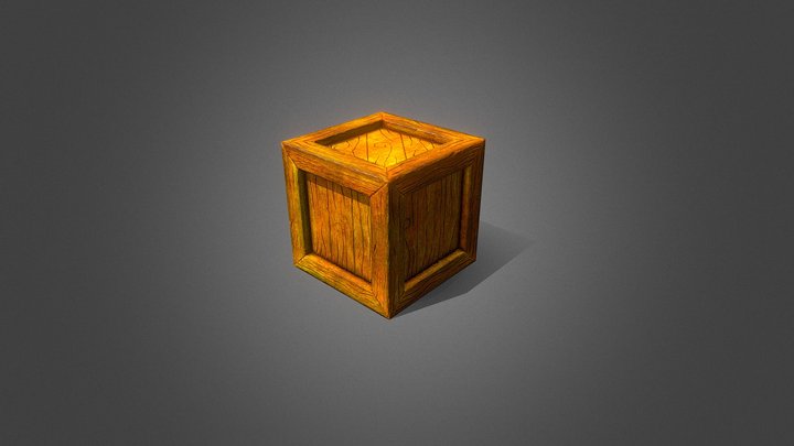 Stylized wooden box 3D Model