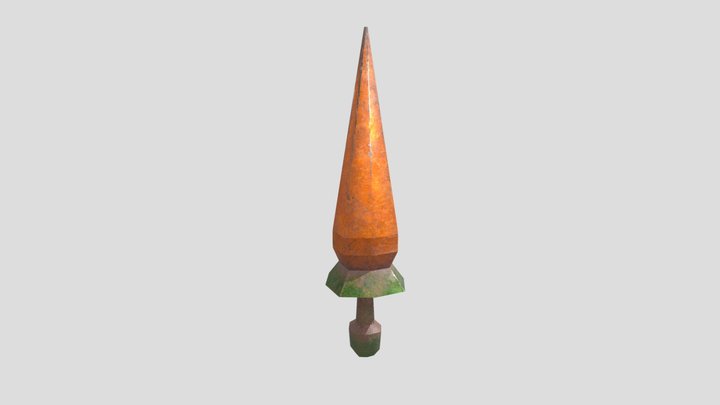 Low poly carrot sword 3D Model