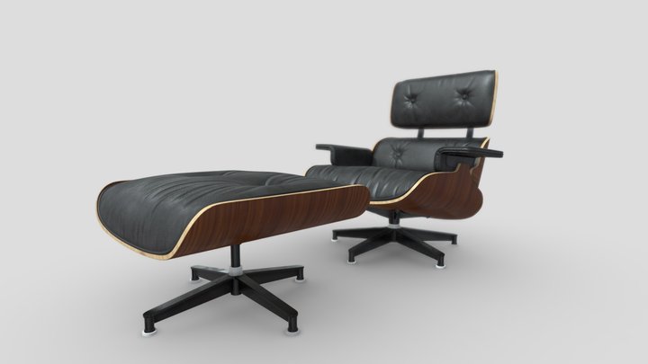 Herman Miller Eames Lounge Chair & Ottoman 3D Model