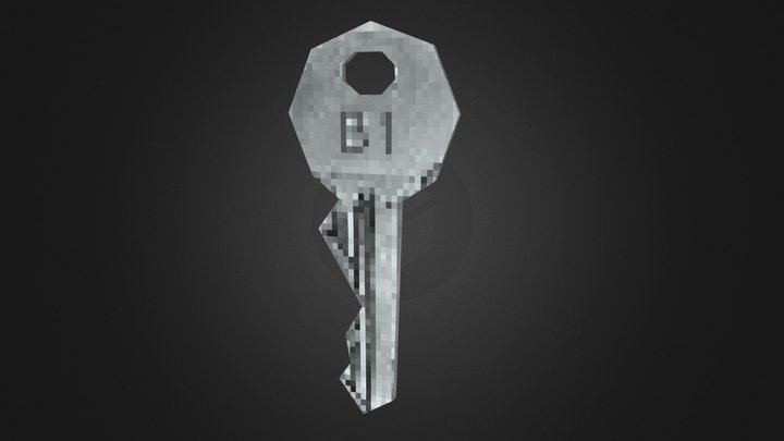 PSX-Styled Small Key 3D Model