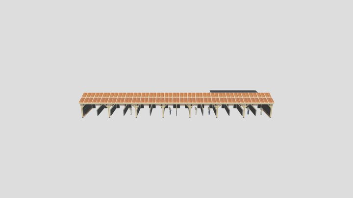 BC1177-Oak Fronted Golf Driving Range 3D Model
