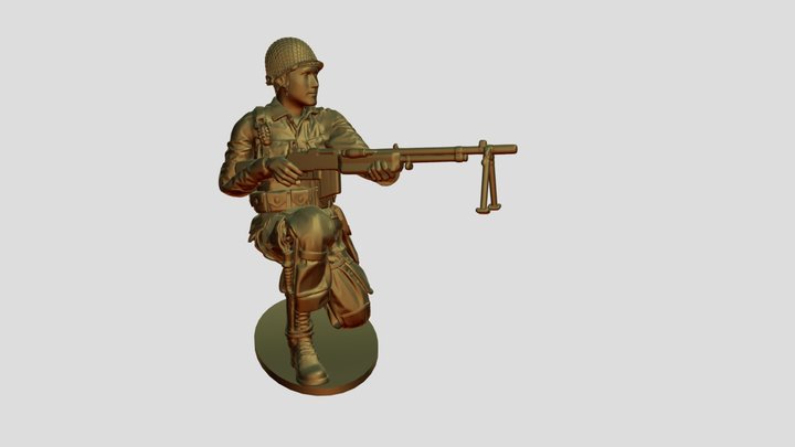American Soldier B.A.R. WW2 3D Model