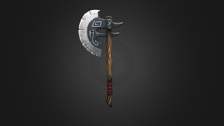 Handpainted Axe 3D Model