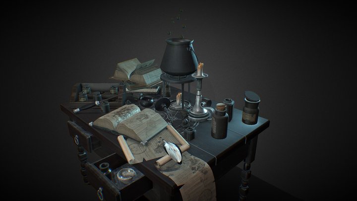 Alchemy/Witch Table 3D Model