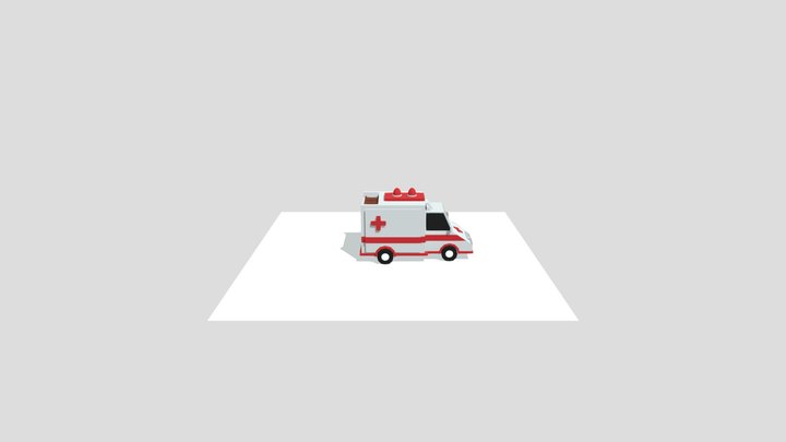 Ambulance Van Model Low Poly 3D Model