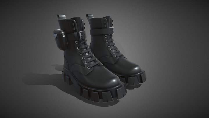 Prada Combat Boots 3D Model