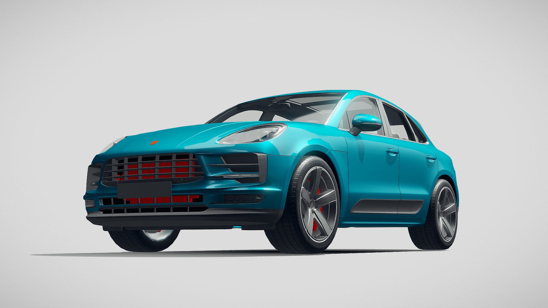 3D model LowPoly Porsche Macan 2019 - This is a 3D model of the LowPoly Porsche Macan 2019. The 3D model is about a blue car with a white background.