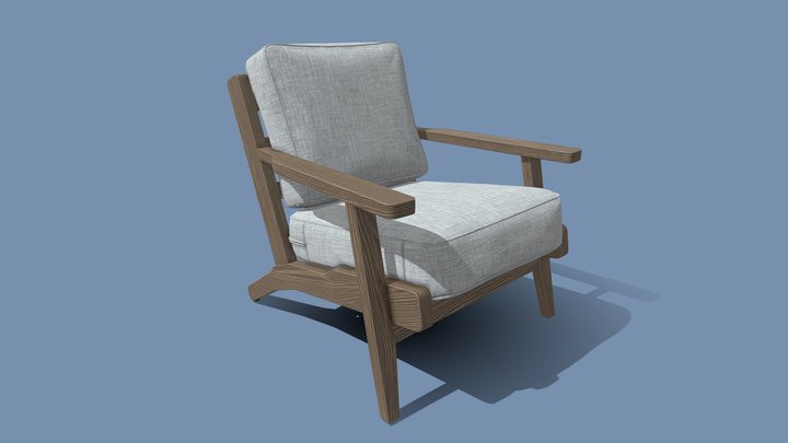 Wooden armchair 3D Model