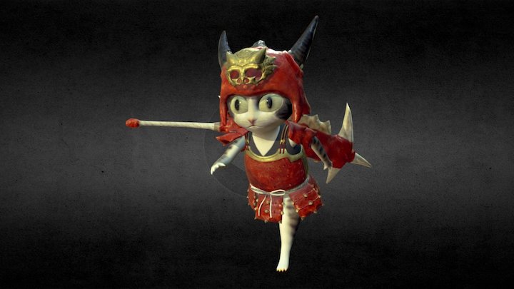 Samurai Cat 3D Model