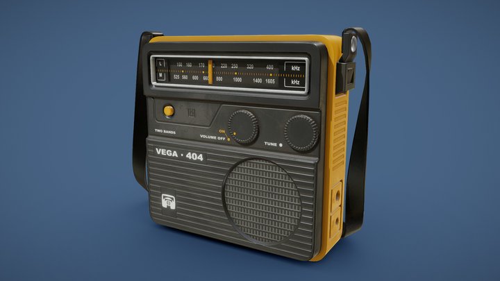 Retro Portable Radio Vega PBR 3D Model