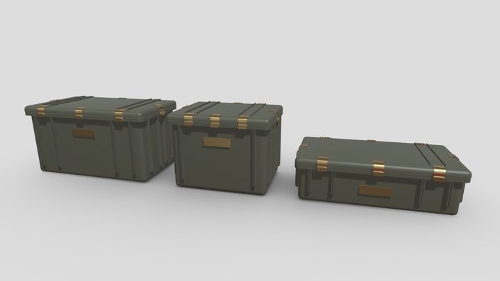 Military-Style Storage Boxes 3D Model