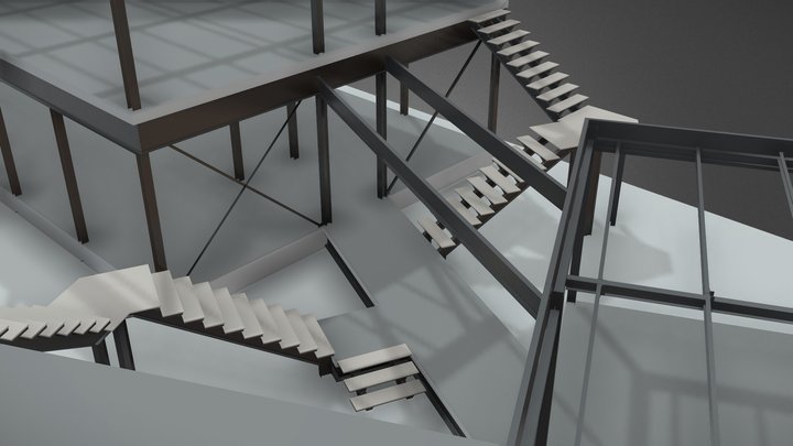 Escada Externa Sandro Chaim - Opção 01 - Sketchf 3D Model