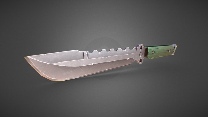 Stylized low-poly knife 3D Model