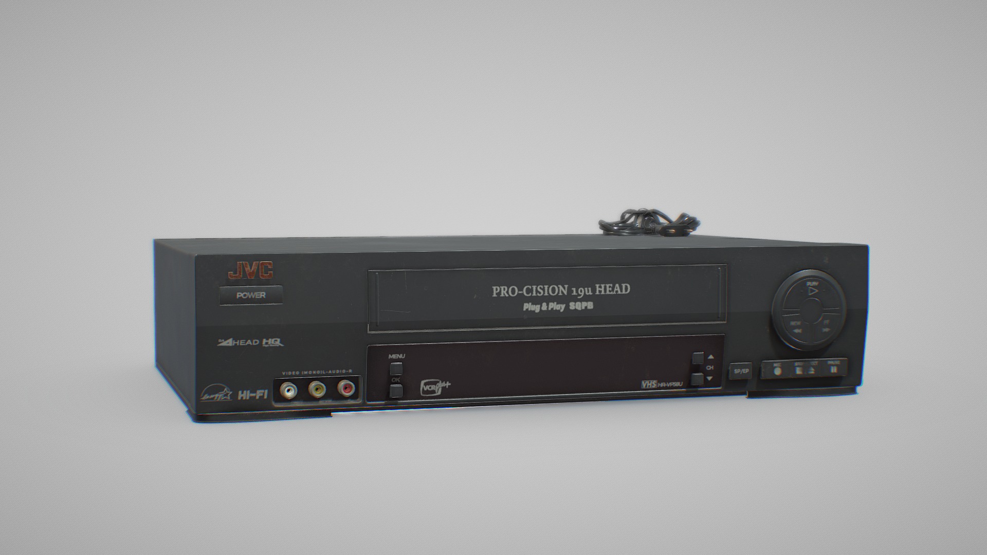 3D model VHS Player - This is a 3D model of the VHS Player. The 3D model is about a black rectangular object with buttons and a small camera on top.