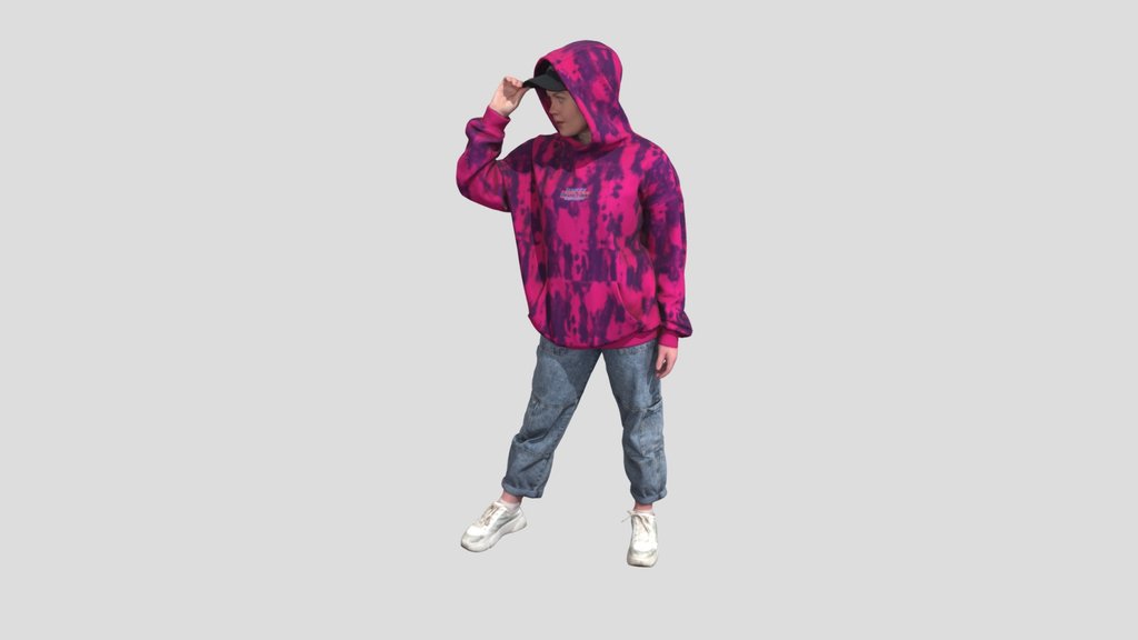 Wide Stance Gaze Girl In Casual Hoodie