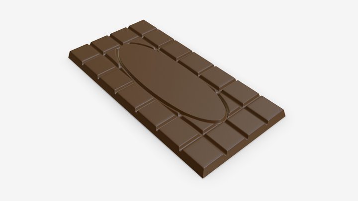 Chocolate bar brown 02 3D Model