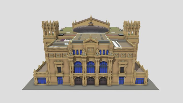 Victoria Eugenia Theater, Donostia in Minecraft. 3D Model