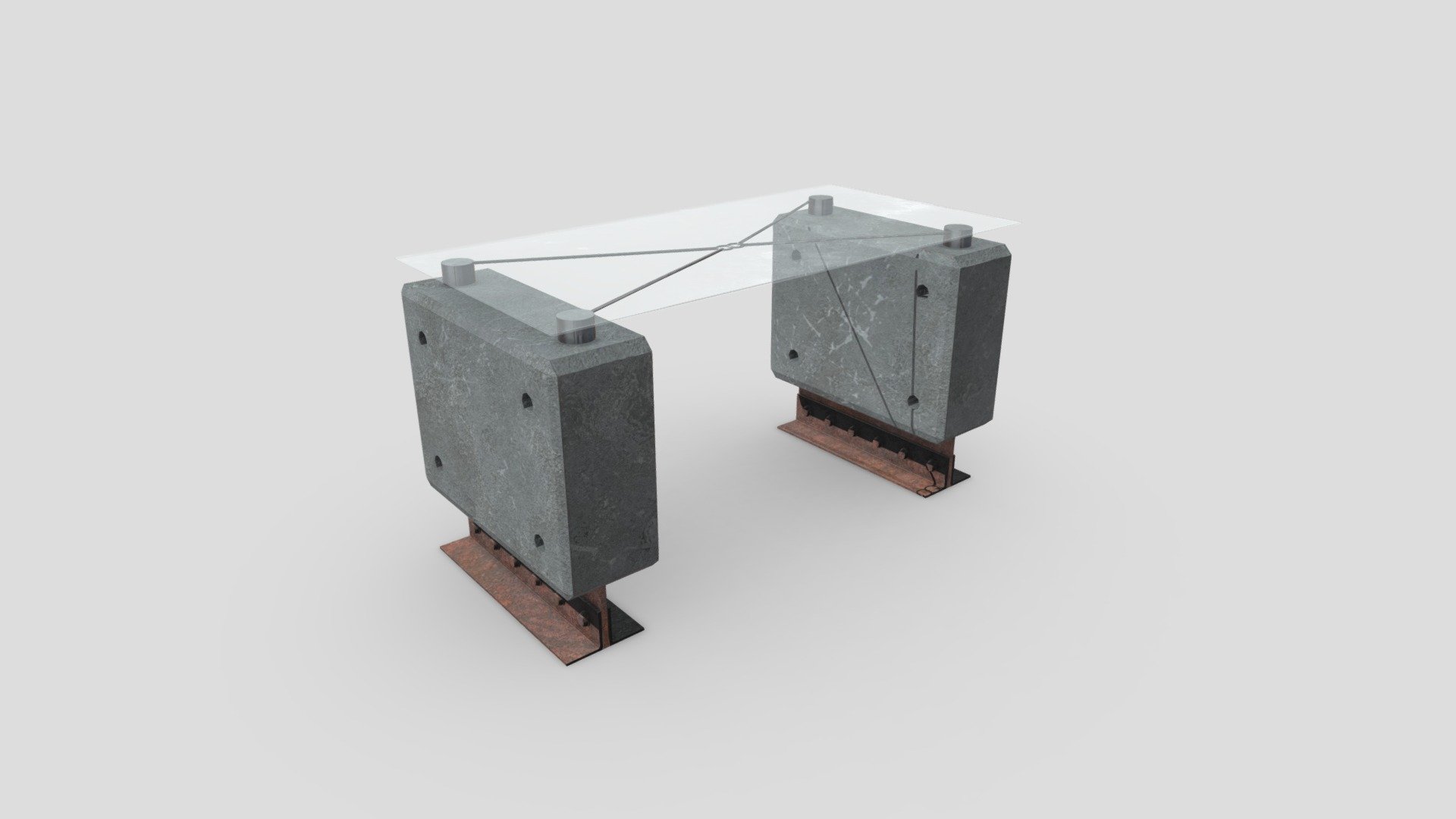 Industrial Concrete and Metal Desk