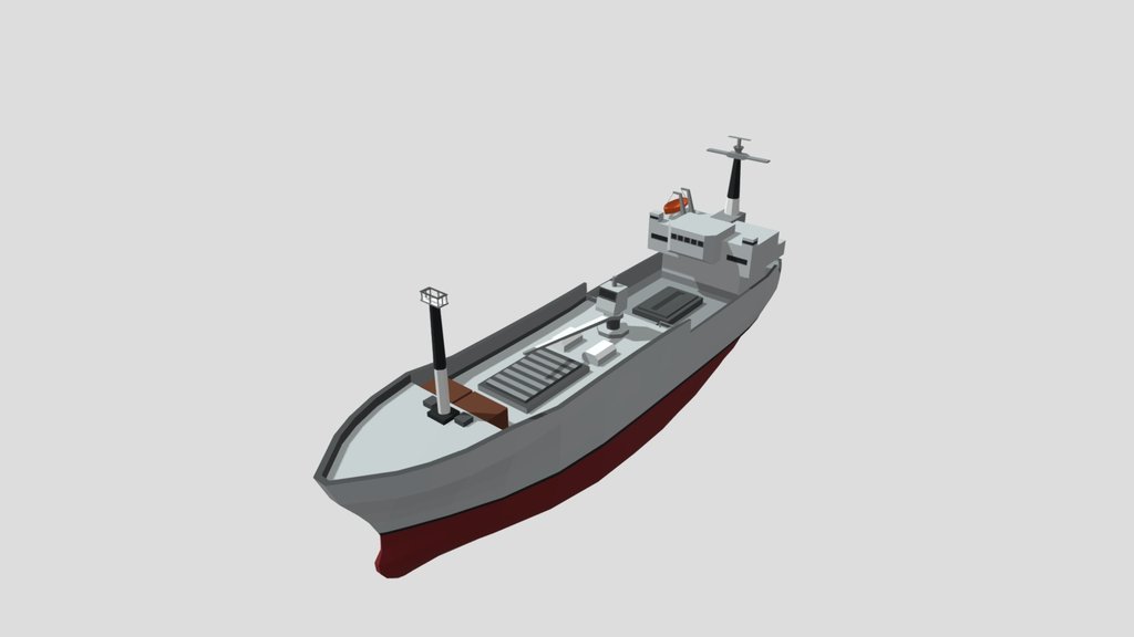 Low-Poly General Cargo Vessel (Game Ready)