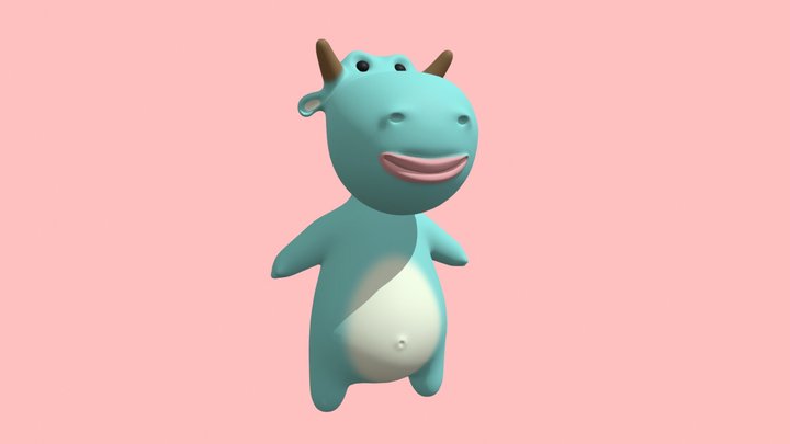 Cow cartoon character 3D Model