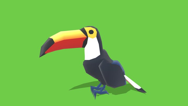 Toucan - Animated Low Poly – Kostenloses 3D-Modell STL