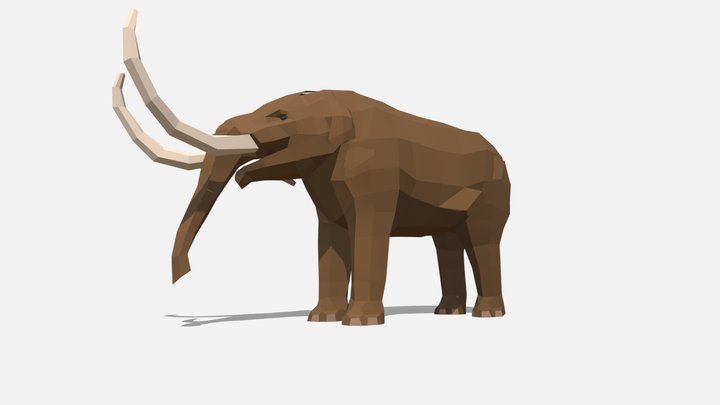 Low poly American mastodon (Mammut americanum)