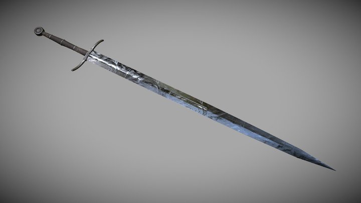 Two Handed Sword Decorated 3D Model