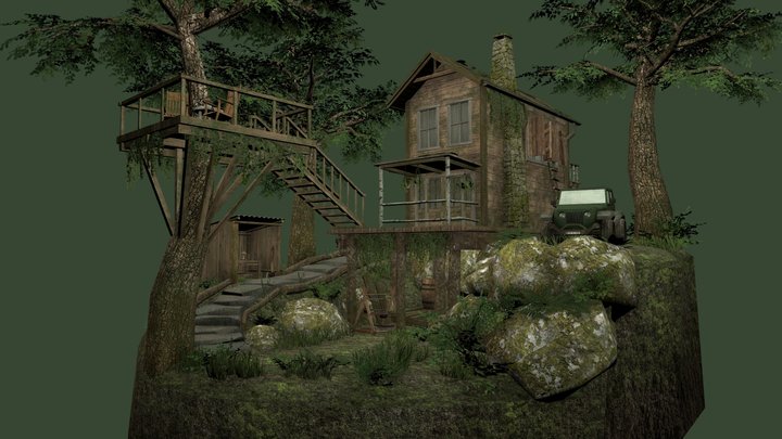 DAE Diorama - Forest loner 3D Model