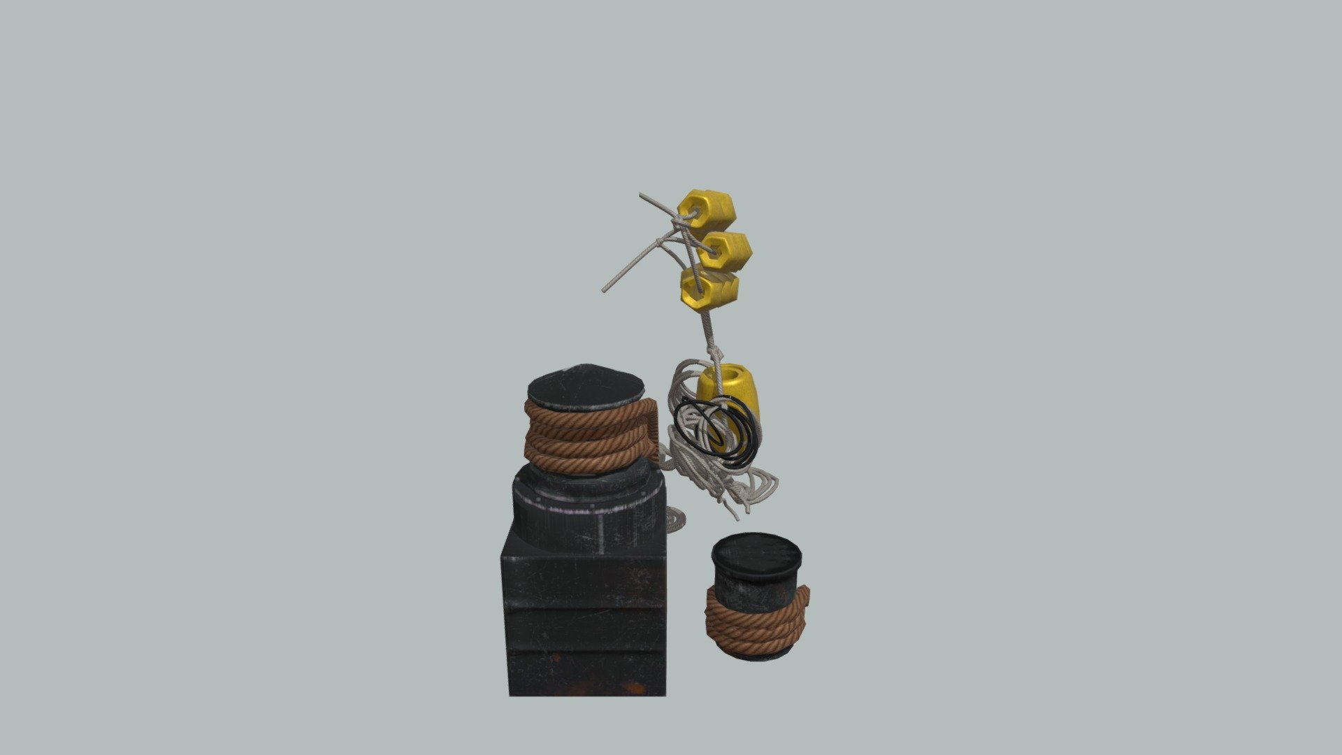 Props for ship deck (anchor base + ropes) - 3D model by Mitcha ...
