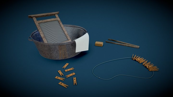 A soviet laundry set. 3D Model