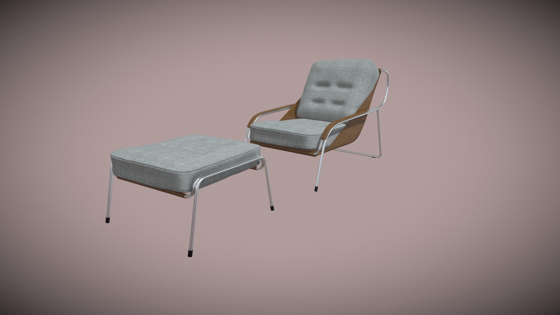 Armchair With Footrest Buy Royalty Free 3D model by DaniCaps [ce386d1] Sketchfab Store