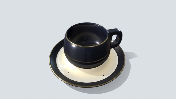 Coffee cup and saucer 3D Model