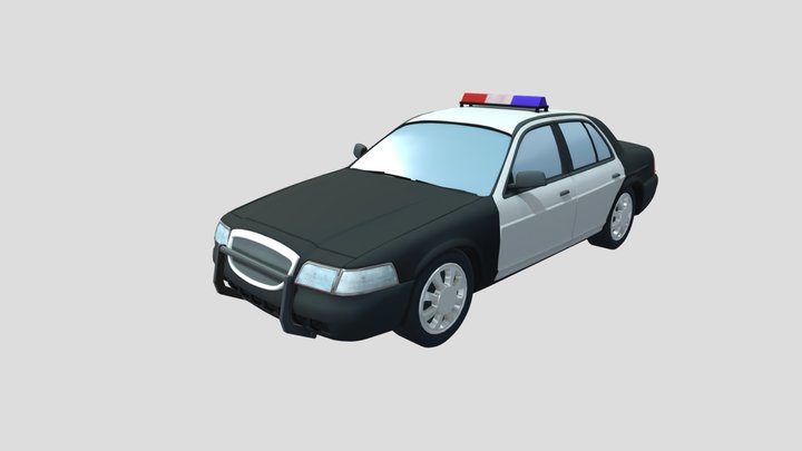 Cartoony Ford Crown Victoria police car 3D Model
