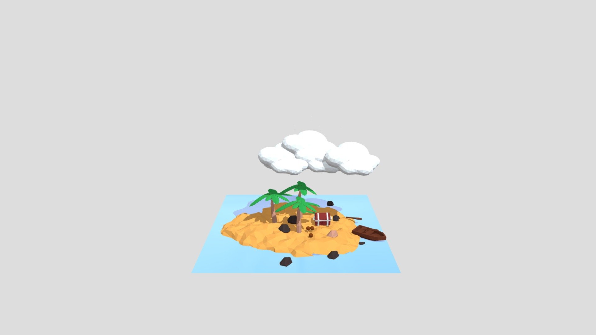 Low Poly Island in the Ocean - Download Free 3D model by toumbous ...