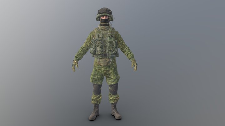 Russian infantry rifleman 3D Model